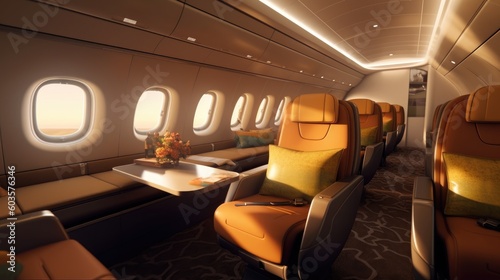 Empty passenger airplane se...