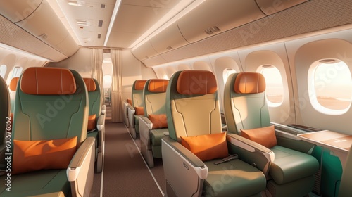 Empty passenger airplane se...