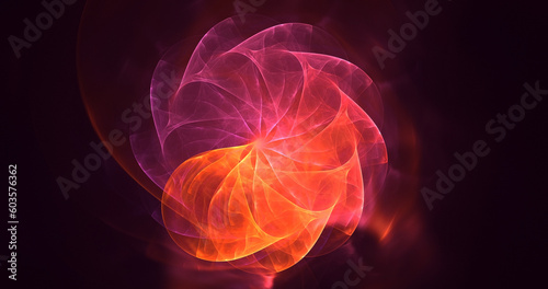 3D rendering abstract colorful fractal light background
