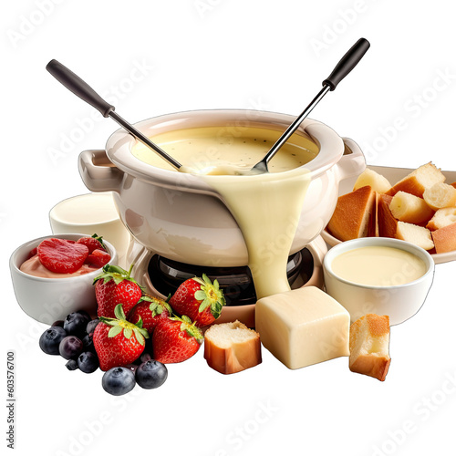 Photographie a fondue with goodies