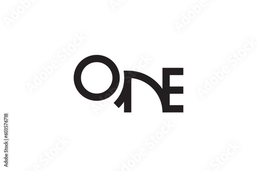 one logo design minimalist concept vector