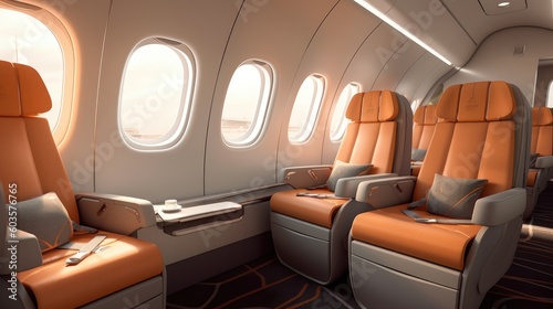 Empty passenger airplane se...