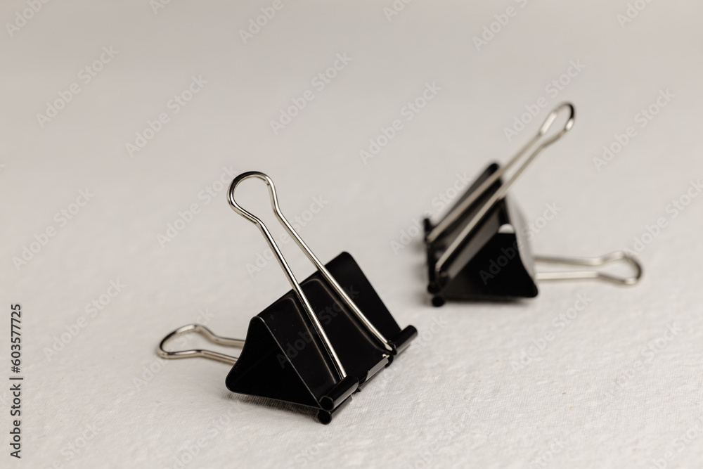 black paper clip isolated on white black paper clip isolated on white
