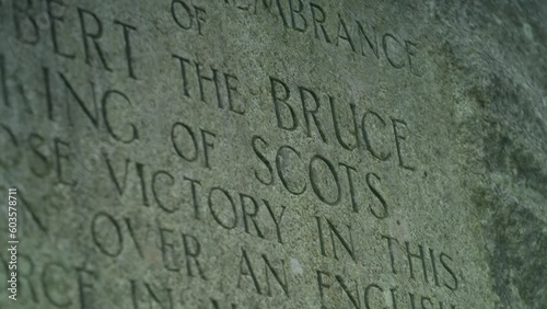 Bruce's Stone, Commemorative stone to Robert the Bruce, King of Scots, at Loch Trool, Galloway Forest Park, Scotland photo
