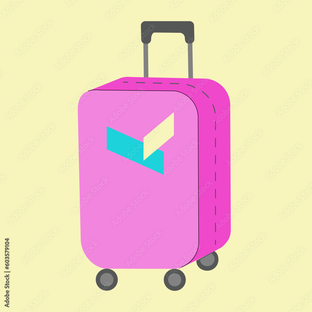 Luggage flat icon, travel and tourism suitcase, a colorful solid pattern on a yellow background, eps 10. Vector illustration Luggage flat icon, travel and tourism suitcase, a colorful solid pattern on a yellow background, eps 10. Vector illustration