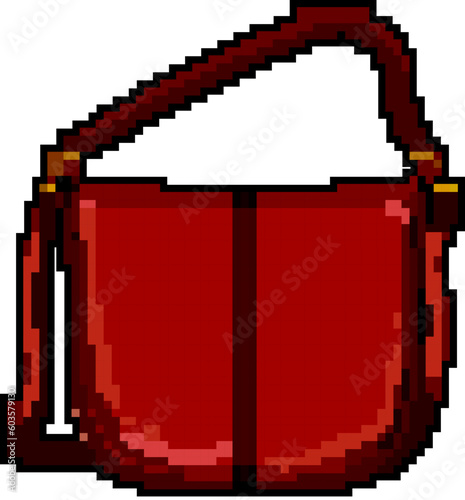 stylish leather bag women game pixel art retro vector. bit stylish leather bag women. old vintage illustration