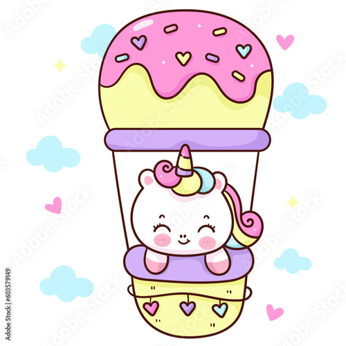 Unicorn in ice cream balloon
