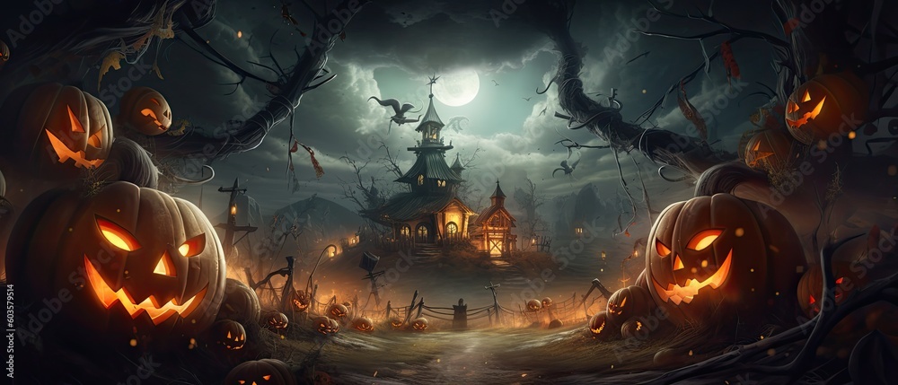 Halloween Banner promo sale  Generative AI
