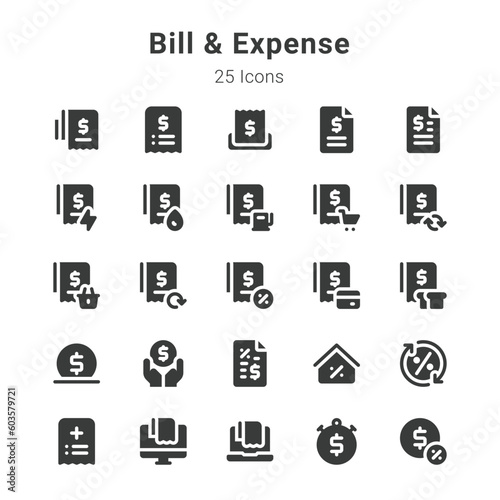 Bill and expense icons collection