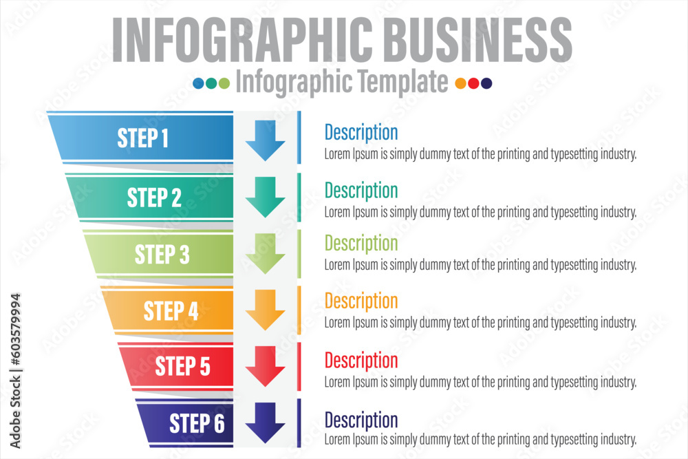 Vetor de Infographic funnel block chart concept for slide presentation