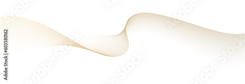 Abstract vector wavy lines flowing smooth curve gold gradient color on transparent background in concept of luxury, technology, science, music, modern. photo
