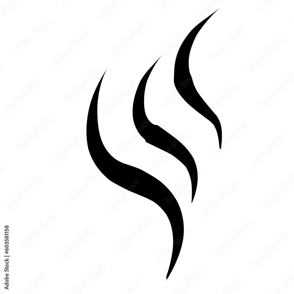Wavy line vector of rising steam or smoke. Coffee aroma line concept Isolated on white background. Wavy line vector of rising steam or smoke. Coffee aroma line concept Isolated on white background.