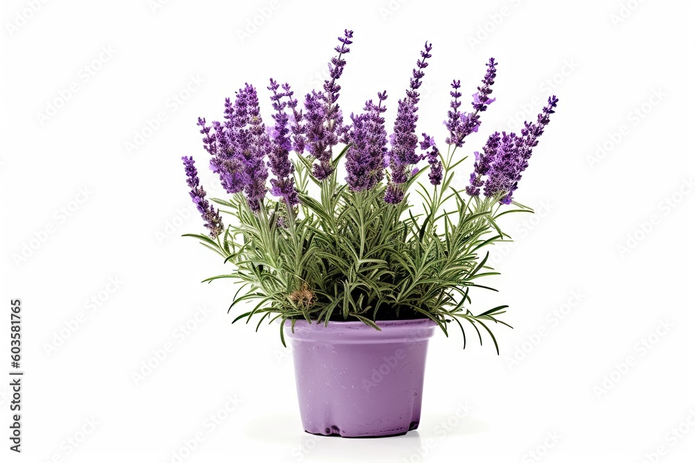 Beautiful Purple Flower Plant in Isolation on a White Background. Generative AI illustrations. Beautiful Purple Flower Plant in Isolation on a White Background. Generative AI illustrations.