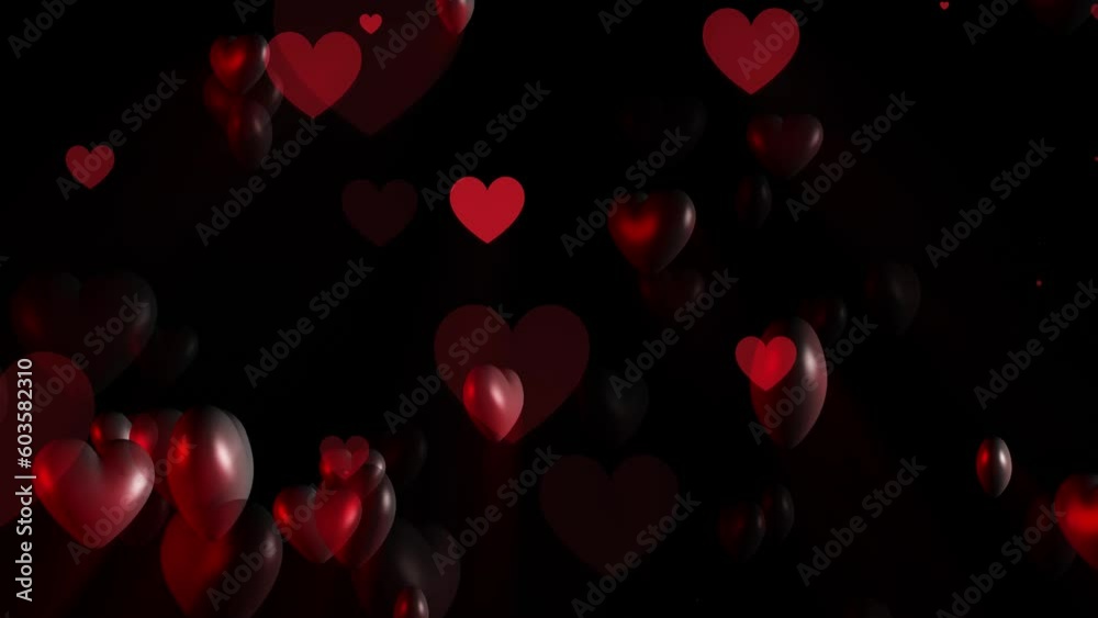 Flowing valentine`s heart bubbles on pink background Flowing valentine`s heart bubbles on pink background