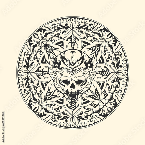 Vector-free mandala template - draw and simple style good for background or ornament.