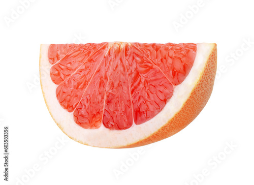 slice of grapefruit isolated on white, with clipping path