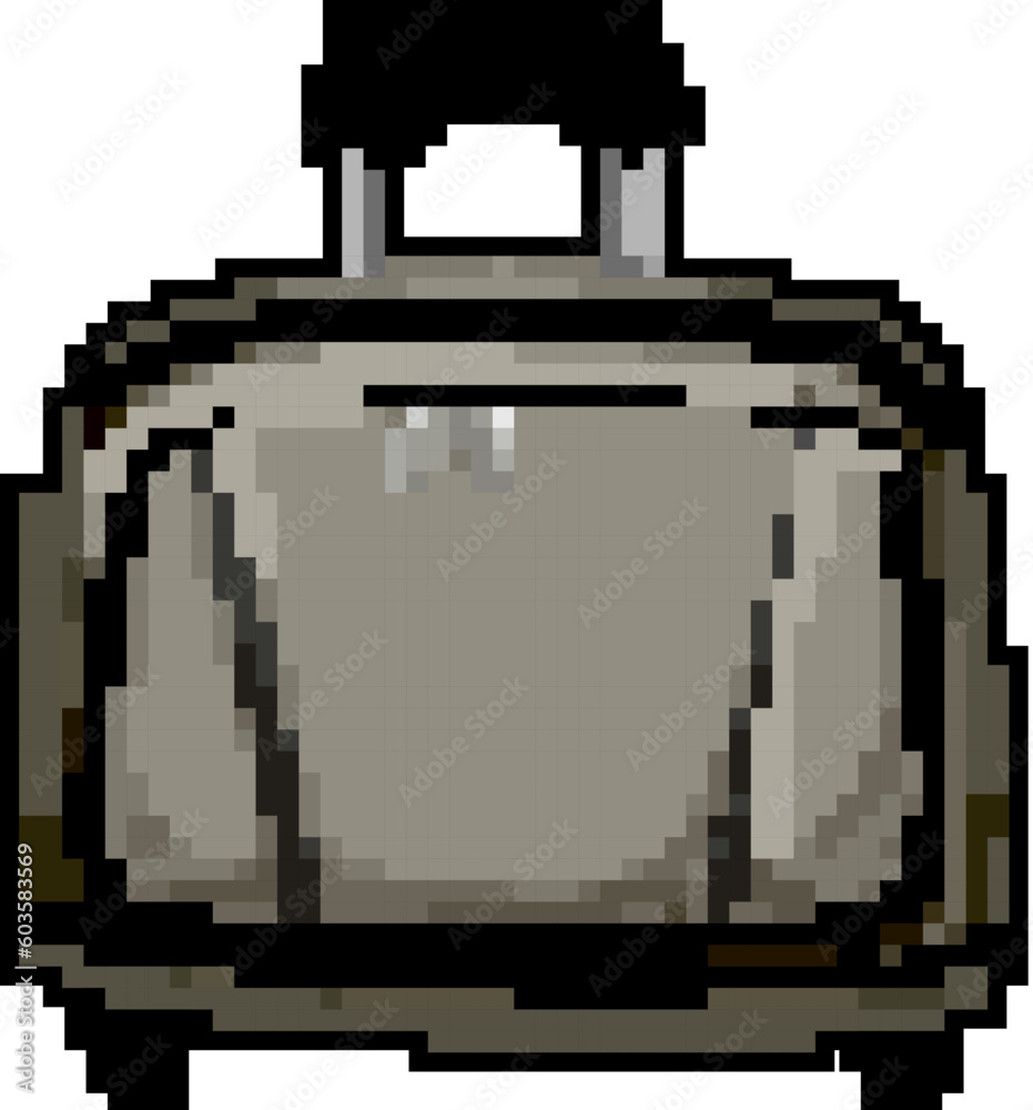 journey luggage bag game pixel art retro vector. bit journey luggage bag. old vintage illustration