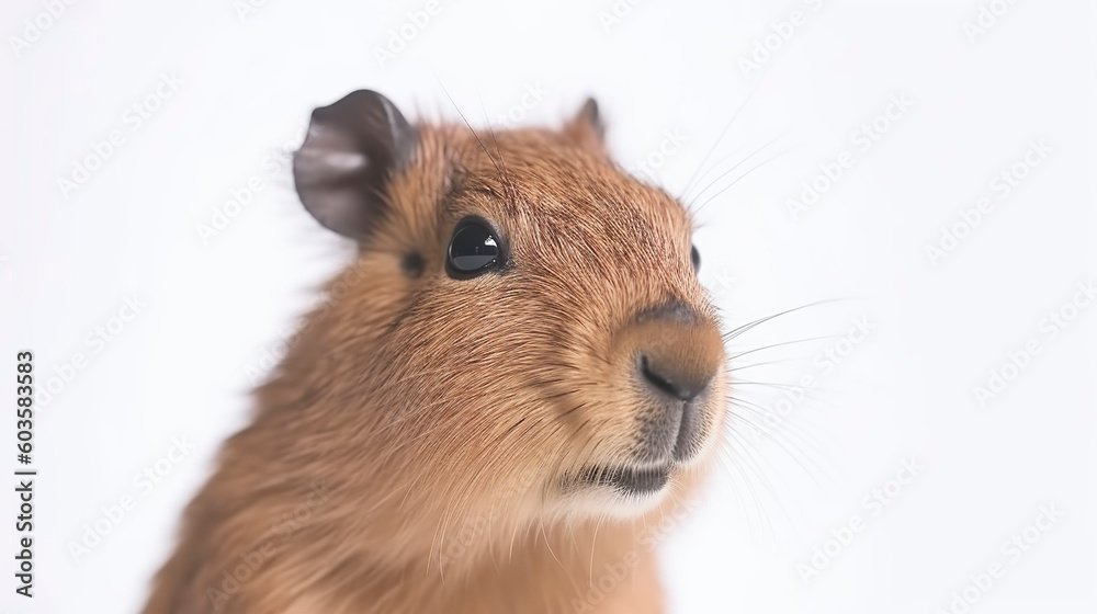 Capybara. Copy space, background. Generative AI. Capybara. Copy space, background. Generative AI.