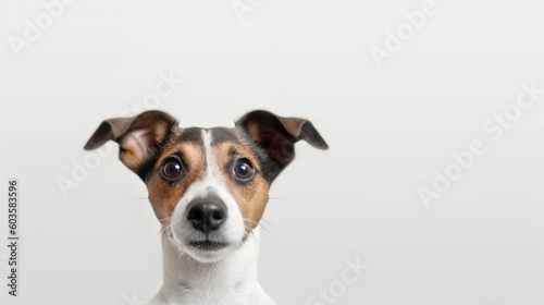 Jack Russell Terrier. Copy space. Generative AI.
