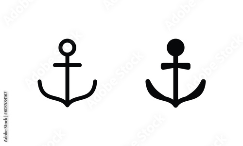 Anchor, maritime outline icon set. creative harbour, port line icons sign vector illustration. vector symbol logo illustration line editable stroke flat design style isolated on white