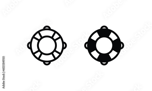 Lifeguard icon ,life buoy icon vector illustration The lifebuoy icon. Lifebelt icon vector symbol logo illustration line editable stroke flat design style isolated on white