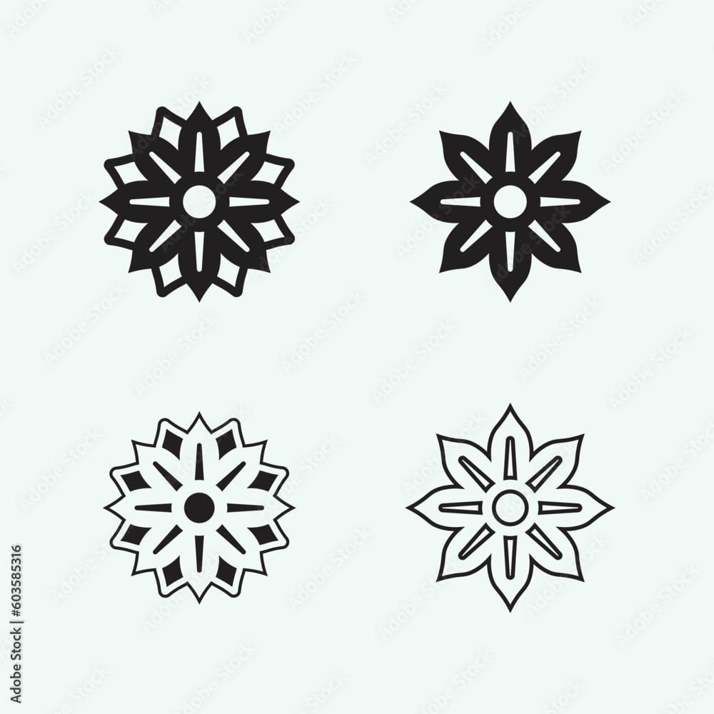 Flower logo. The circular logo. Logo of the flower. Stylized flower