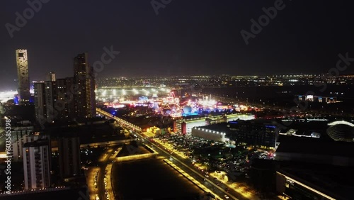 Wallpaper Mural Aerial Shot Over Beautiful Lights Of Jeddah Corniche At Night, Jeddah, Saudi Arabia Torontodigital.ca