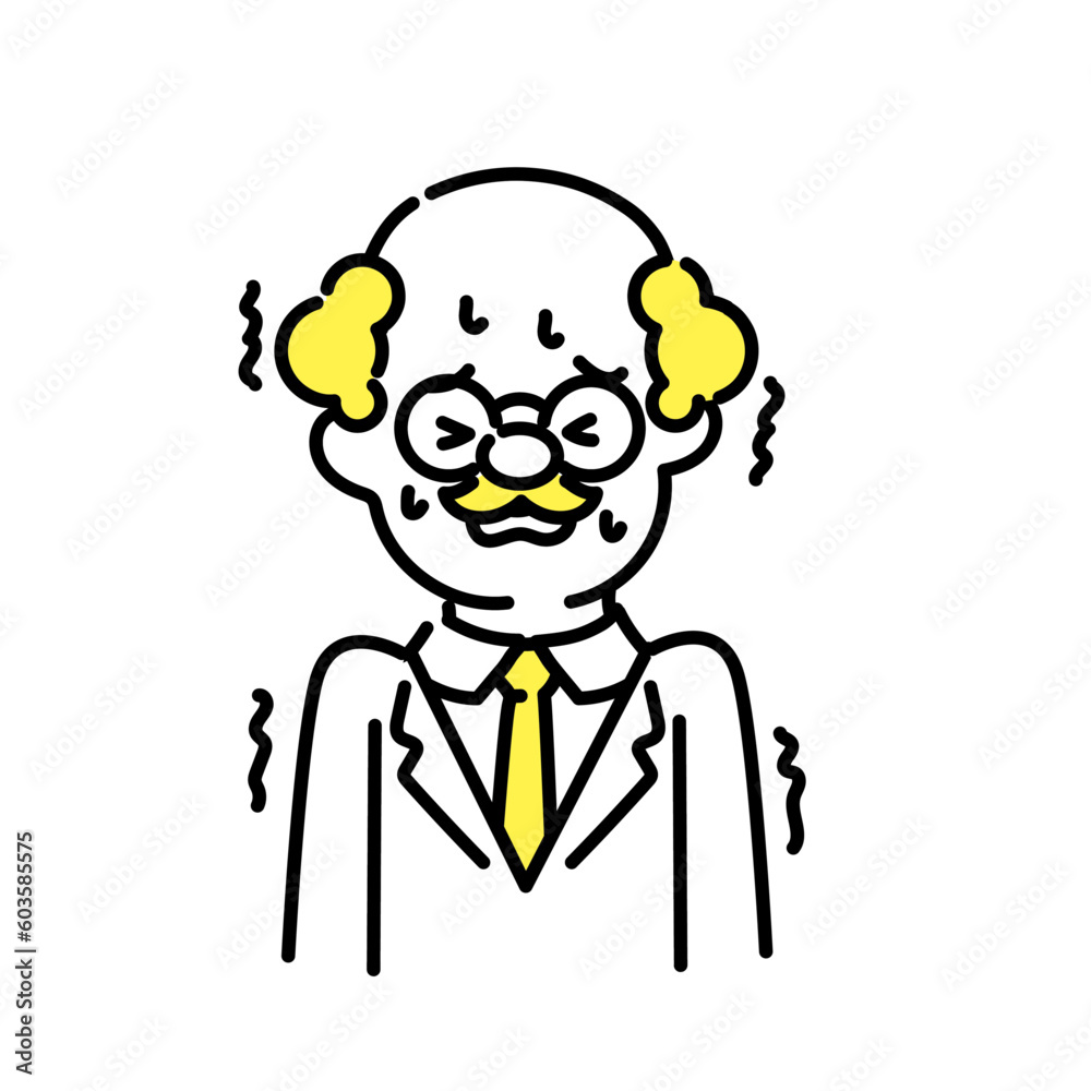 かわいい人物のイラストシリーズ _ 博士_シニア _ 怖い かわいい人物のイラストシリーズ _ 博士_シニア _ 怖い