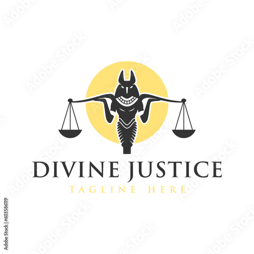 god of justice anubis illustration logo