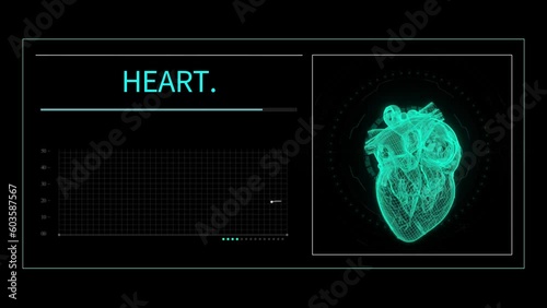Tech Medical Scanner dengan animasi HUD Siamese Twins UI dengan konsep teknologi medis digital
 photo