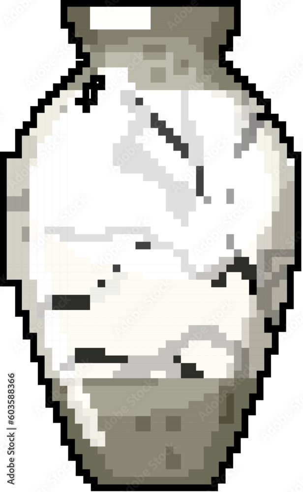 Fototapeta premium vintage marble vase game pixel art retro vector. bit vintage marble vase. old vintage illustration