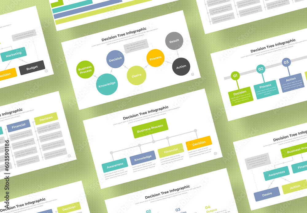 Tree Line Progress Infographic Template Stock Template | Adobe Stock