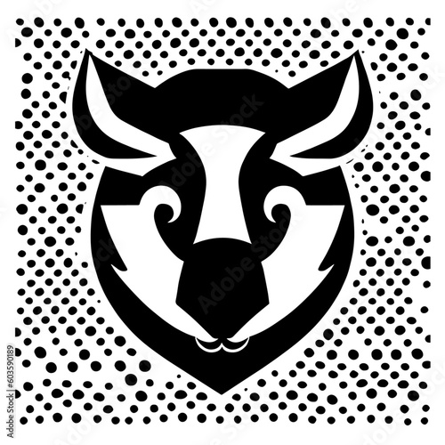 Animal head vector design black and white