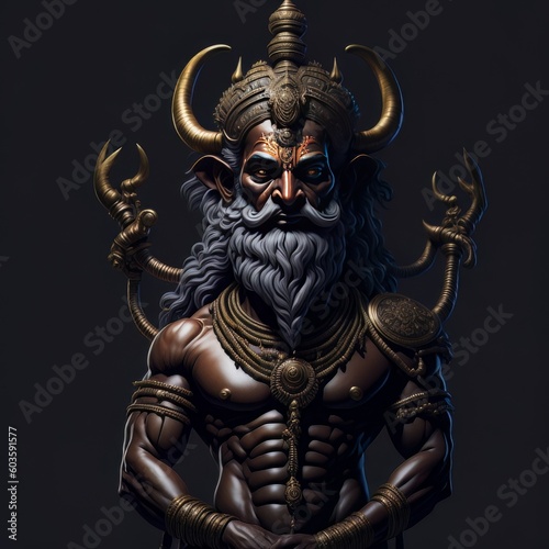 indian mythological demi god statue. AI generated