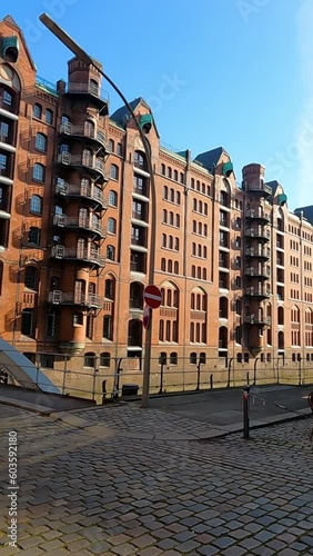 View to the traditional building in old part of Hamburg, Germany.
