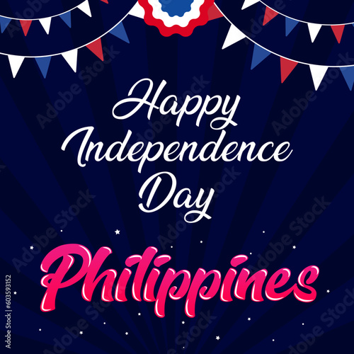 Philippines Independence Day Vector Illustration Hand Drawn creative with Flag Symbol  photo