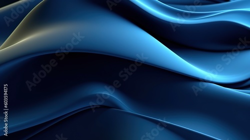 A Blue Wavy Shiny Abstract Background. Generative AI