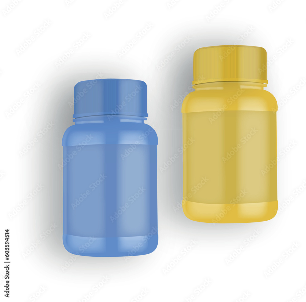Realistic plastic tablet box vector Realistic plastic tablet box vector
