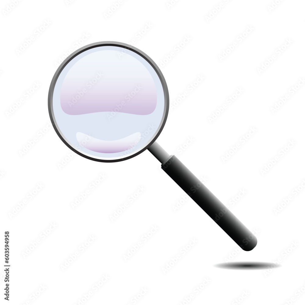 Magnifying glass icon isolated on white background, vector illustration. Magnifying glass icon isolated on white background, vector illustration.