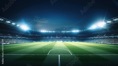 A Captivating View of an Empty Soccer Stadium. Generative AI © _veiksme_