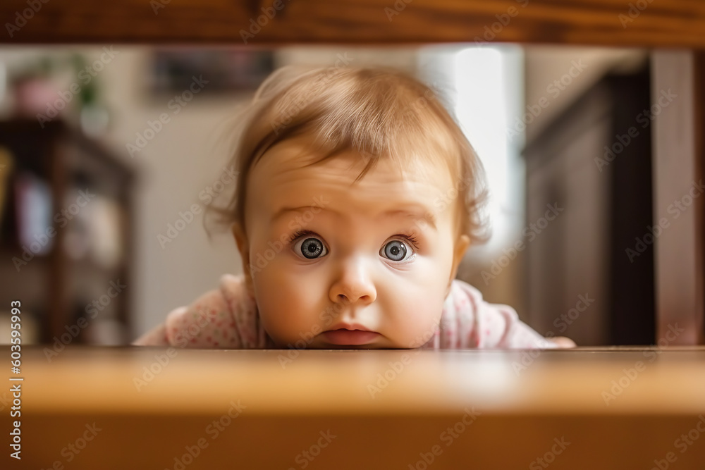 Portrait of happy cute baby, generative ai. Portrait of happy cute baby, generative ai.
