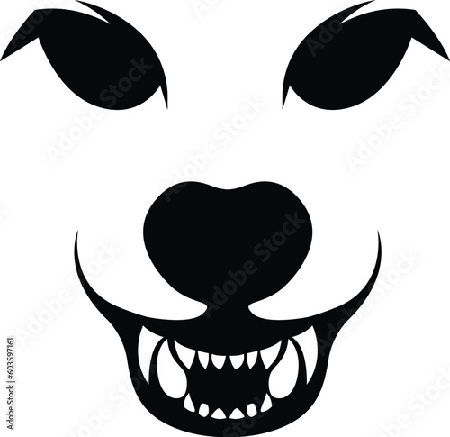 furious wold face silhouette logo can be used by gamers and streamers for their online streams. Also be printed on t shirts or stickers to paste on any surface.