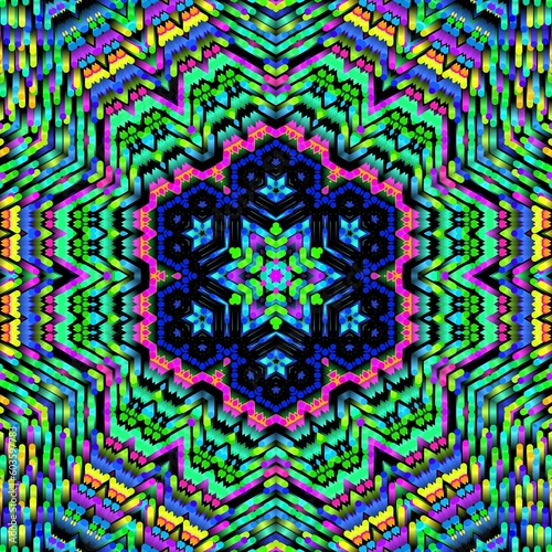 Illustration abstract kaleidoscope, lime green, forest green, emerald green, rgb. Good for symmetrical, floral, or paisley patterns with shades of green. Fit for painting, backdrop, wall art, canvas.