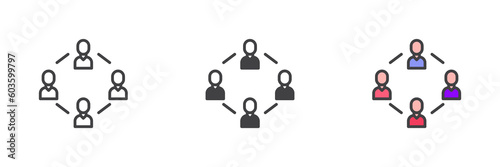 Teamwork different style icon set
