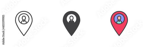 Person location different style icon set Free Download Person location different style icon set - GFXLoad
