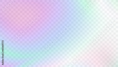 Modern blurred gradient background in trendy retro 90s, 00s style. Y2K aesthetic. Rainbow light prism effect. Hologram reflection. Poster template for media posts, digital marketing, sales promotion.