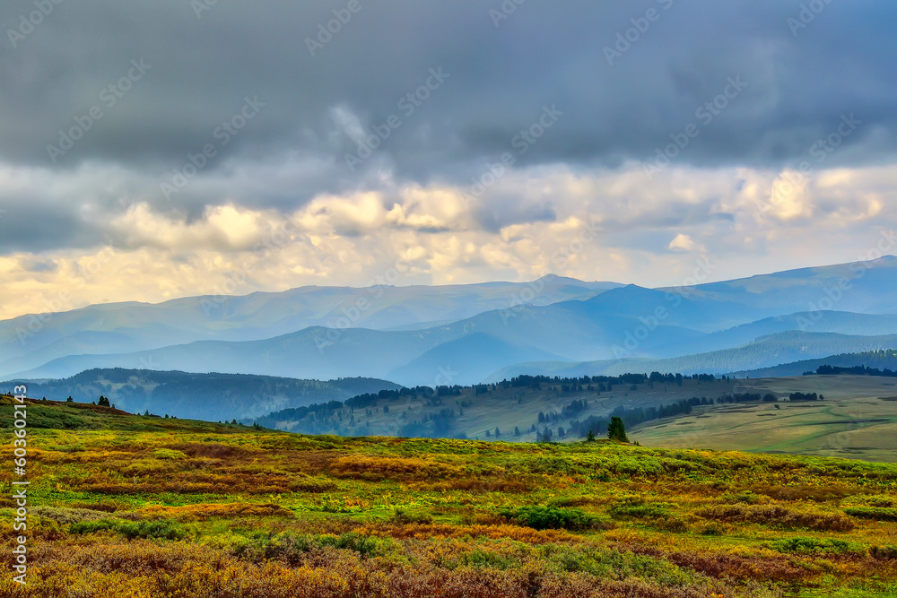 Beautiful summer mountain landscape in cloudy weather
