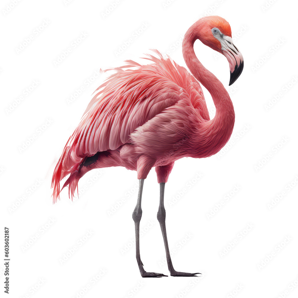 Obraz premium pink framingo isolated on white