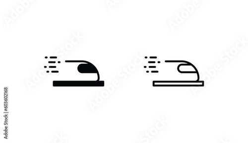 Bulet Train icon design with white background stock illustration photo