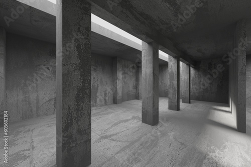 Fototapeta Naklejka Na Ścianę i Meble -  Abstract interior design concrete room. Architectural background